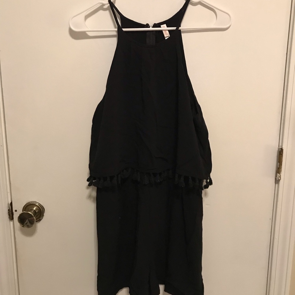 Tassel black romper